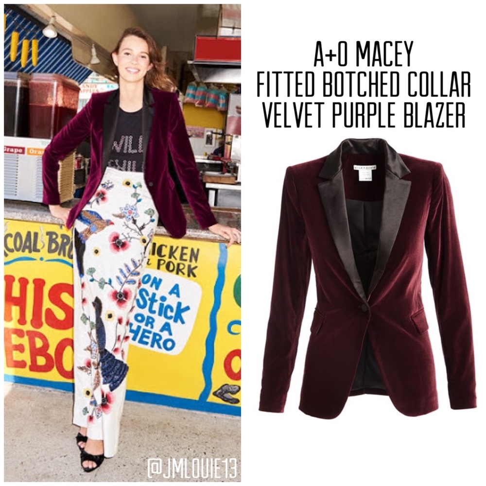 Alice + Olivia Macey Fitted Velvet Blazer